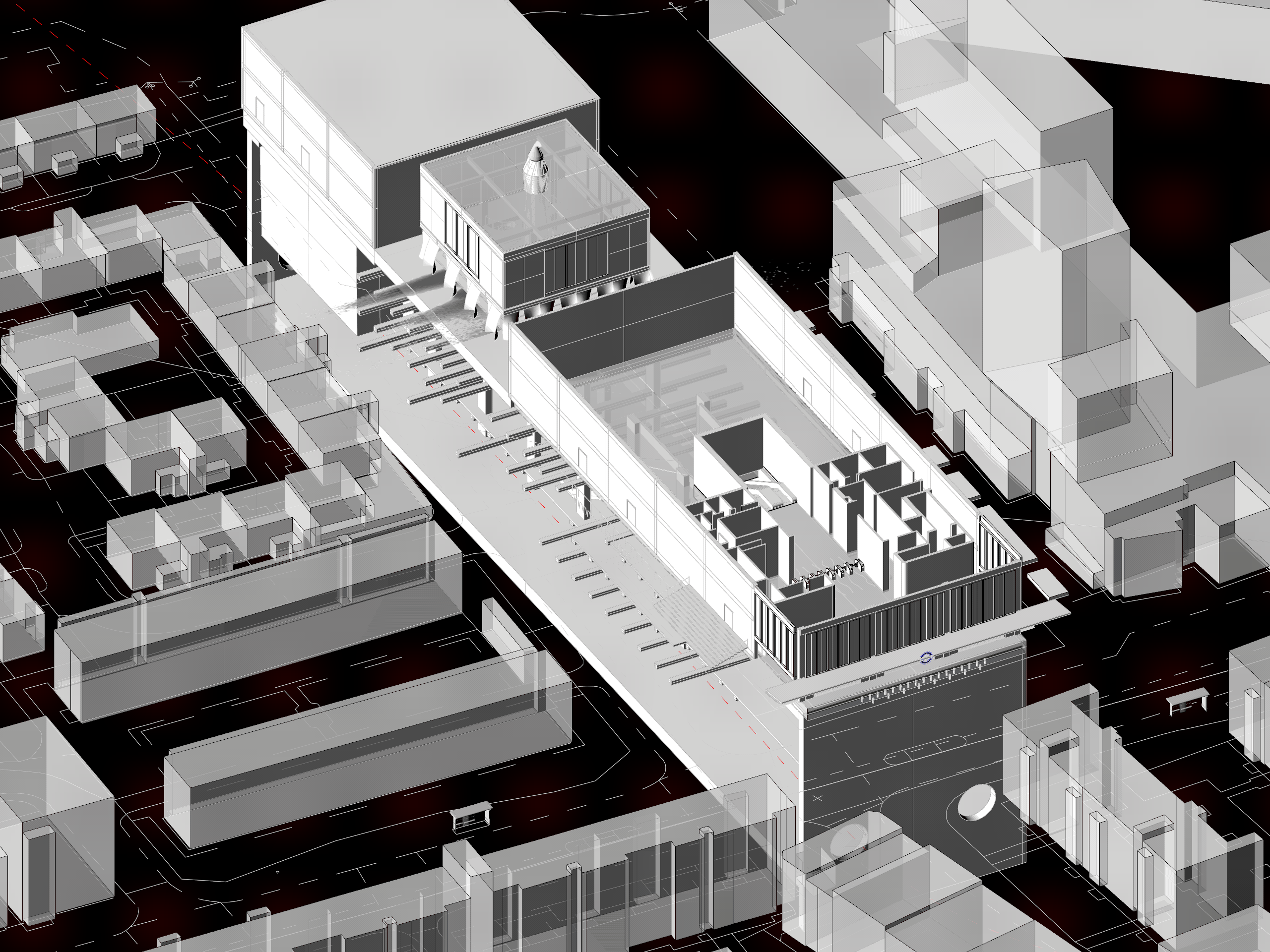Pulse Logic adaptive civic infrastructure axonometric sequence